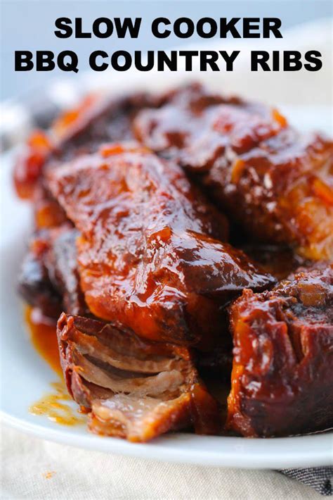 Easy Slow Cooker Bbq Country Style Ribs Recipe Recipe Crockpot Ribs