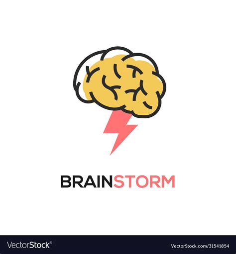 Brainstorm Icon Idea Brain Storm Lighting Vector Image