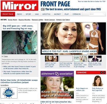 Mirror Co Uk Unveils New Cleaner Look Editors Blog Journalism Co Uk
