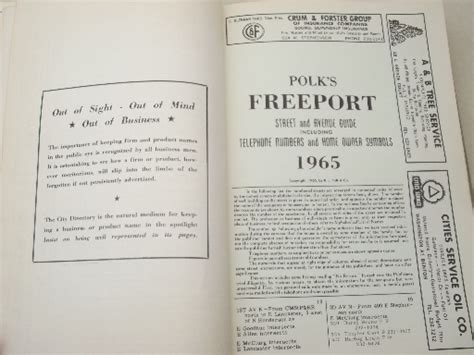Freeport Illinois Phone Book Business Directory 1965 Vintage Advertising