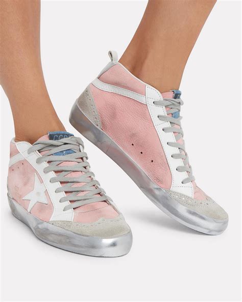 golden goose deluxe brand mid star blush suede sneakers in pink lyst