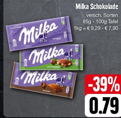 Milka Schokolade Versch Sorten 85g 100g Tafel Angebot Bei Edeka
