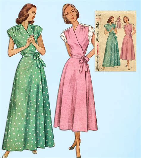 1940s Vintage Simplicity Sewing Pattern 2460 Uncut Misses Housecoat 14