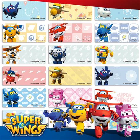 9636 Free Super Wings Personalised Name Label Sticker