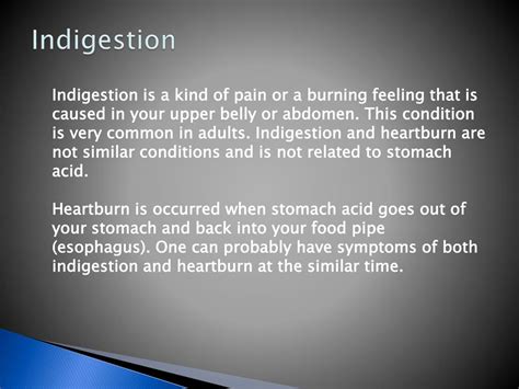Ppt Indigestion Causes Symptoms Daignosis Prevention And