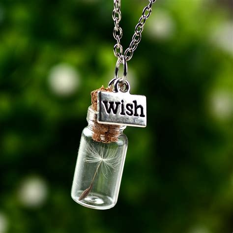 Original Drifting Bottle Lively Pendent Cylinder Glass Necklace