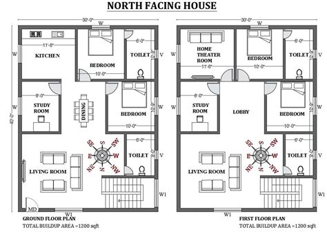 30x40 North Facing House Plan Is Given As Per Vastu Shastra Download