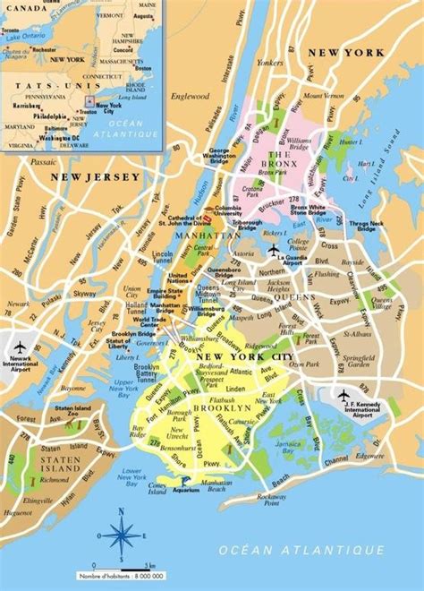 Nyc Mapa Imprimible Mapa De Nueva York Nueva York Estados Unidos