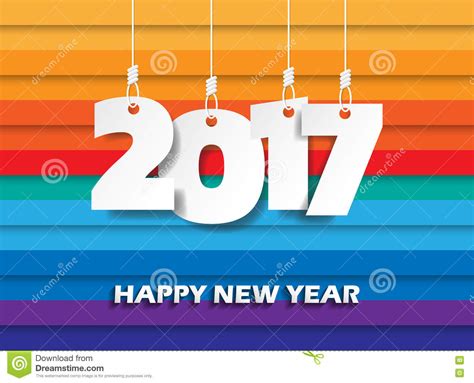 Het Gelukkige Nieuwe Jaar Van 2017 De Kaart Van Groeten Kleurrijk