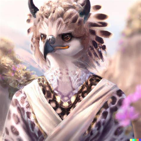 Anthropomorphic Mounain Hawk Eagle Female Samurai Digital Art High