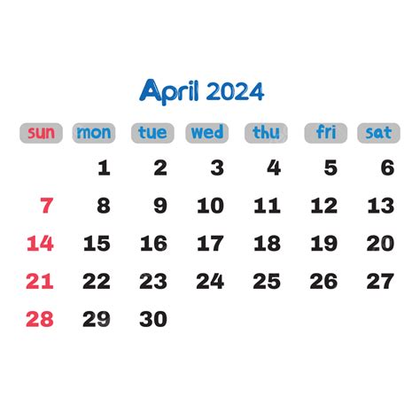 2024 年 4 月日曆 向量 四月 2024年4月 2024 年 4 月曆向量圖案素材免費下載，png，eps和ai素材下載