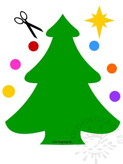 Christmas Tree Cutouts For Kids Coloring Page