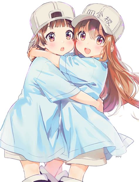 Anime Best Friends Hugging Chibi
