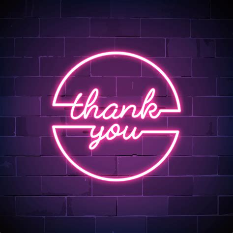 Thank You Neon Sign Vector Download Free Vectors Clipart Graphics