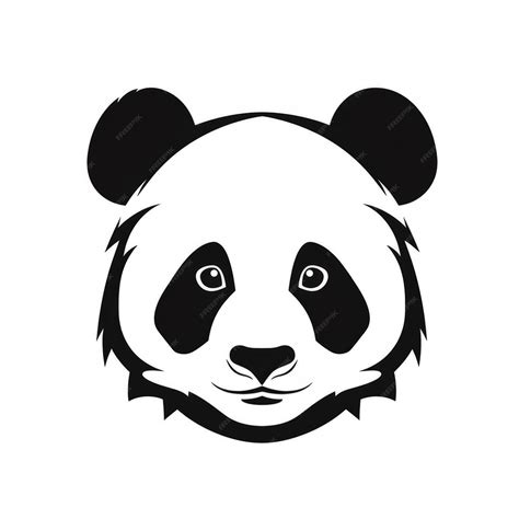 Premium Ai Image Black And White Panda Bear Head Icon On White Background