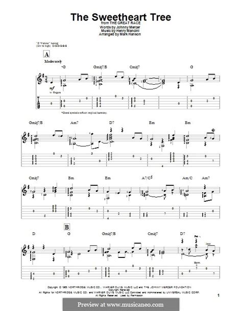 The Sweetheart Tree Por H Mancini Partituras On Músicaneo