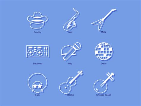 Music Genre Line Icons By Liu He On Dribbble