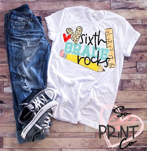 Back To School Sixth Grade Rocks Clipart Png File For Etsy Ireland