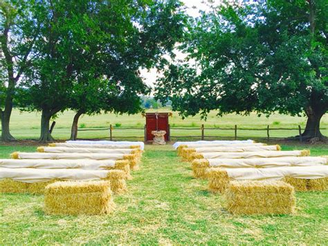 Hay Bale Seating ~ Roquet Wedding ~ Moore Farms Rustic Wedding Venue