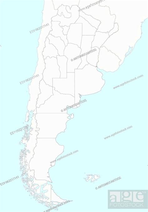 Vector Blank Map Of Argentina With Provinces Or Federated States And