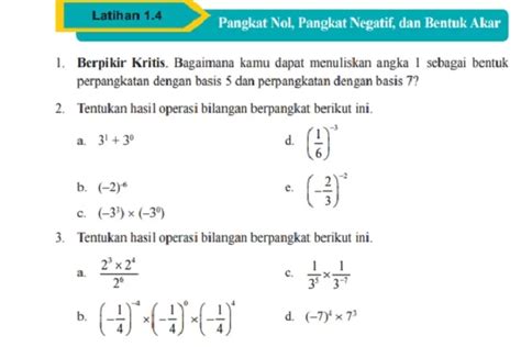 Kunci Jawaban Matematika Kelas Latihan Halaman Dan Soal