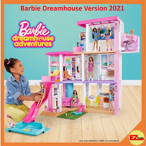 Mattel Barbie Estate Dreamhouse 2021 Large Dollhouse With Pool Slide