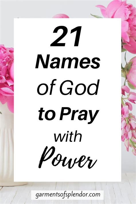 21 Names Of God To Pray Each Day Names Of God Prayer Scriptures Pray