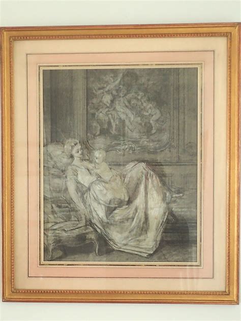 19th Century Pair Of French School Charcoal Drawings
