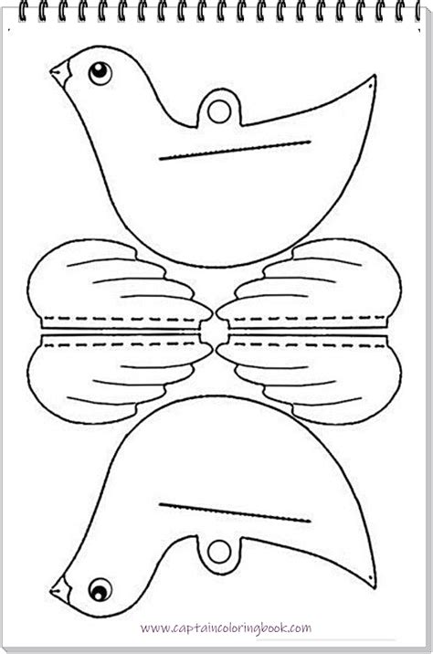 Coloring Page Paper Birds Craft Free Printable