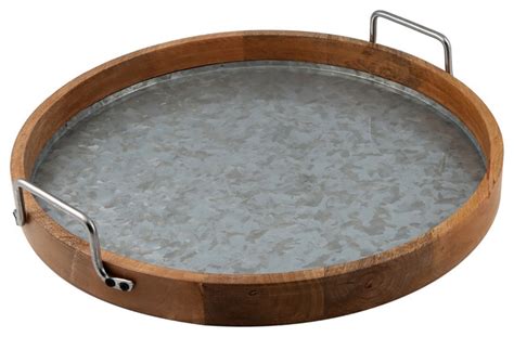 Shop items you love at overstock, with free shipping on everything* and easy returns. Round Mango Wood and Galvanized Iron Serving Tray ...