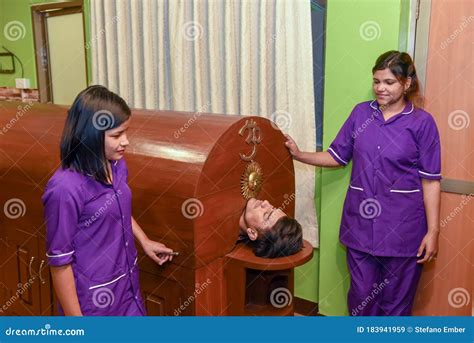 ayurvedic massage treatment with steam bath at kathmandu on nepal editorial stock image image