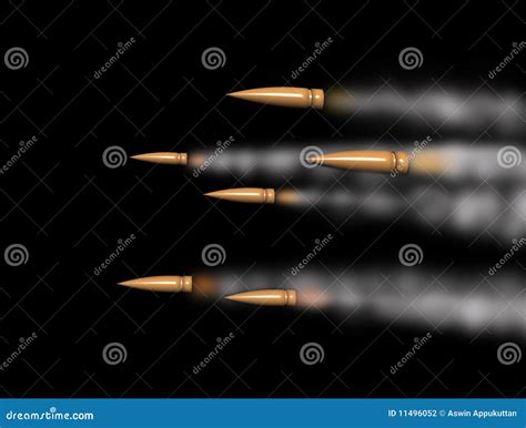 Rifle Bullets Speeding With Smoke Trail Stock Photography Image 11496052