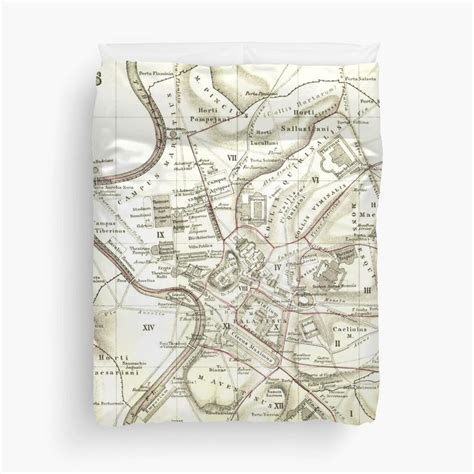 Ancient Rome City Map Historical Maps Duvet Cover By TemporaryArt In Duvet Covers Map