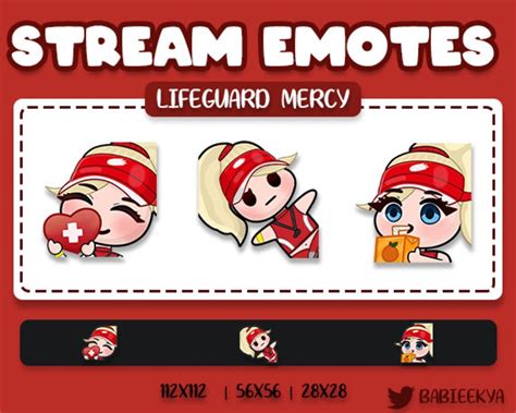 Lifeguard Mercy Emotes Set Bundle For Twitch Streamers Etsy