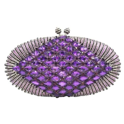Newest Purple Clutch Bags Female Pochette Purse Wedding Bridal Handbags