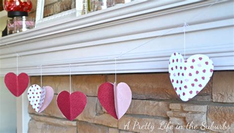 3d Valentine Paper Heart Garland A Pretty Life In The Suburbs