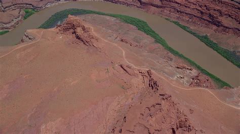5 5k stock footage aerial video of a bird s eye view of the colorado river in meander canyon