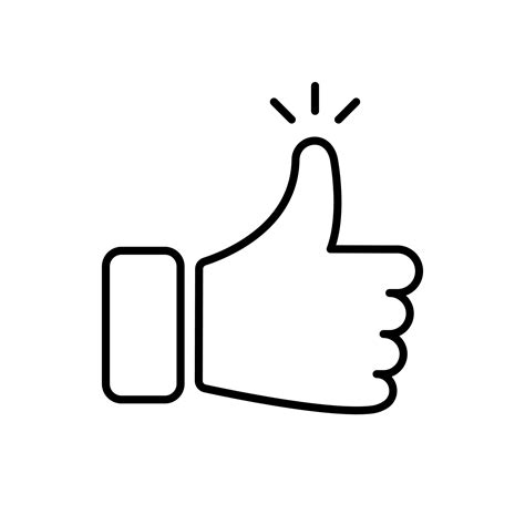 Hand Thumb Up Line Icon Gesture Finger Up Symbol Outline Pictogram