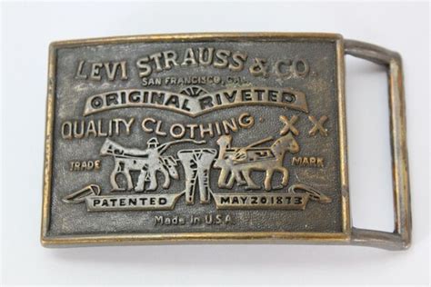 Levi Strauss And Co Brass Belt Buckle Vintage By Blacksheepemporium