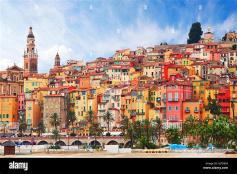 View On Old Part Of Menton Provence Alpes Cote Dazur France Stock