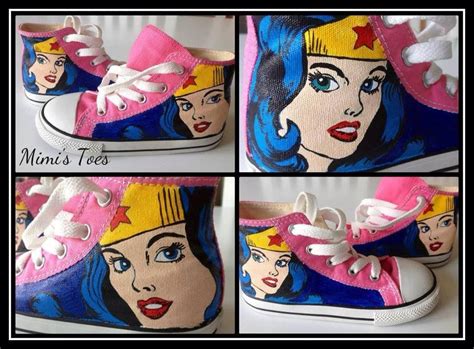 Pin By Natasha Moyes On Shoe Ideas Wonder Woman Shoes Decorated
