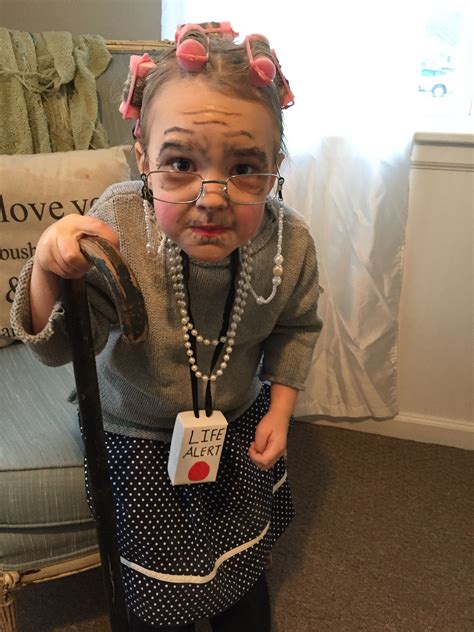 Old Lady Makeup And Costume For The 100th Day Of School