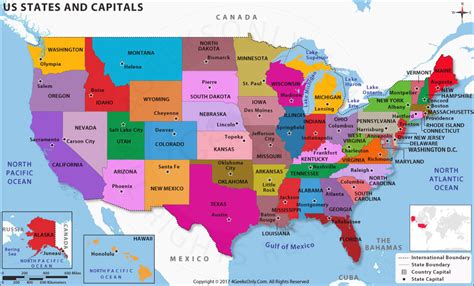 Map Of The United States With Capitols Printable Map