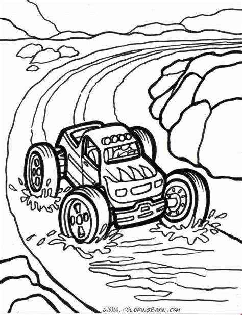 Monster Truck Coloring Page Race Through Mud Coloring Pages Monster