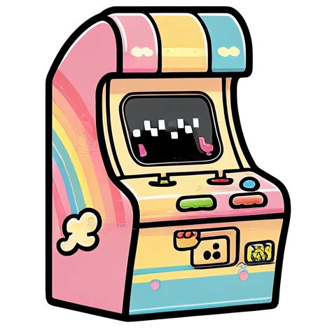 Classic Arcade Game Vintage 80s Sticker Ai Generative 23954902 Png