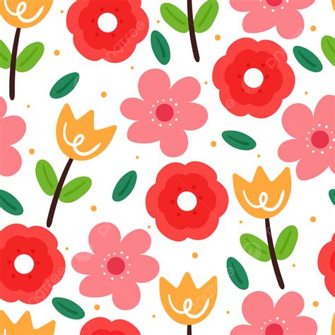 Cute Floral Seamless Pattern Flower Flower Drawing Plant Png And