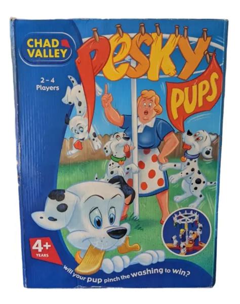 Vintage Chad Valley Pesky Pups Board Game With Box Rare Retro Board