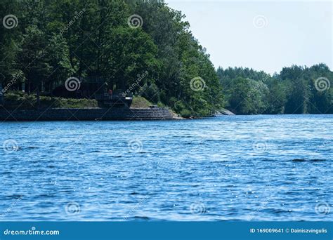 A View Point Built On The Bank Of The River Stock Image Image Of