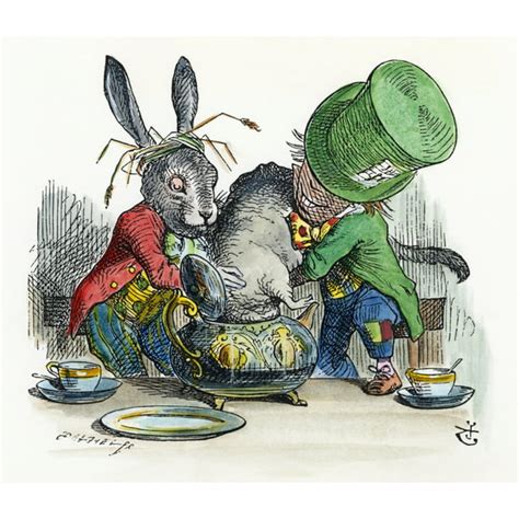 Carroll Alice 1865 Nthe March Hare And The Mad Hatter Trying To Put The
