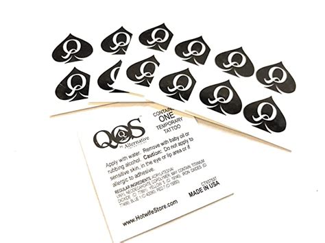 Mini Sets Queen Of Spades Temporary Tattoos Hotwife